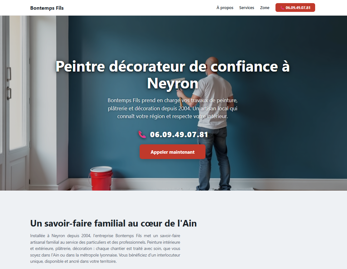 Site web de Peintre-plâtrier-décorateur