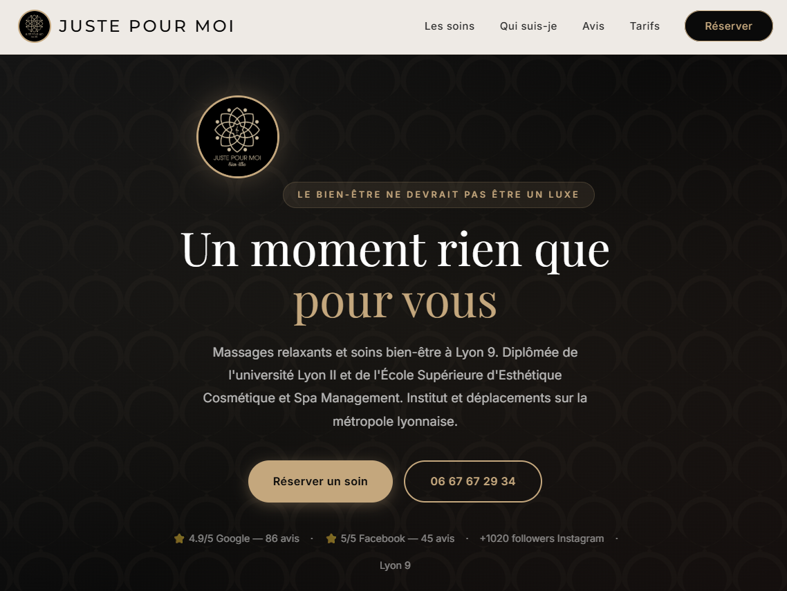 Site web de Institut bien-être & massage